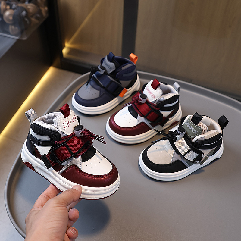 Children's sneaker 2025 Spring and Autumn New Boys' Casual Board Shoes Velcro Girl's Bread Shoes Soft Sole Baby Shoes