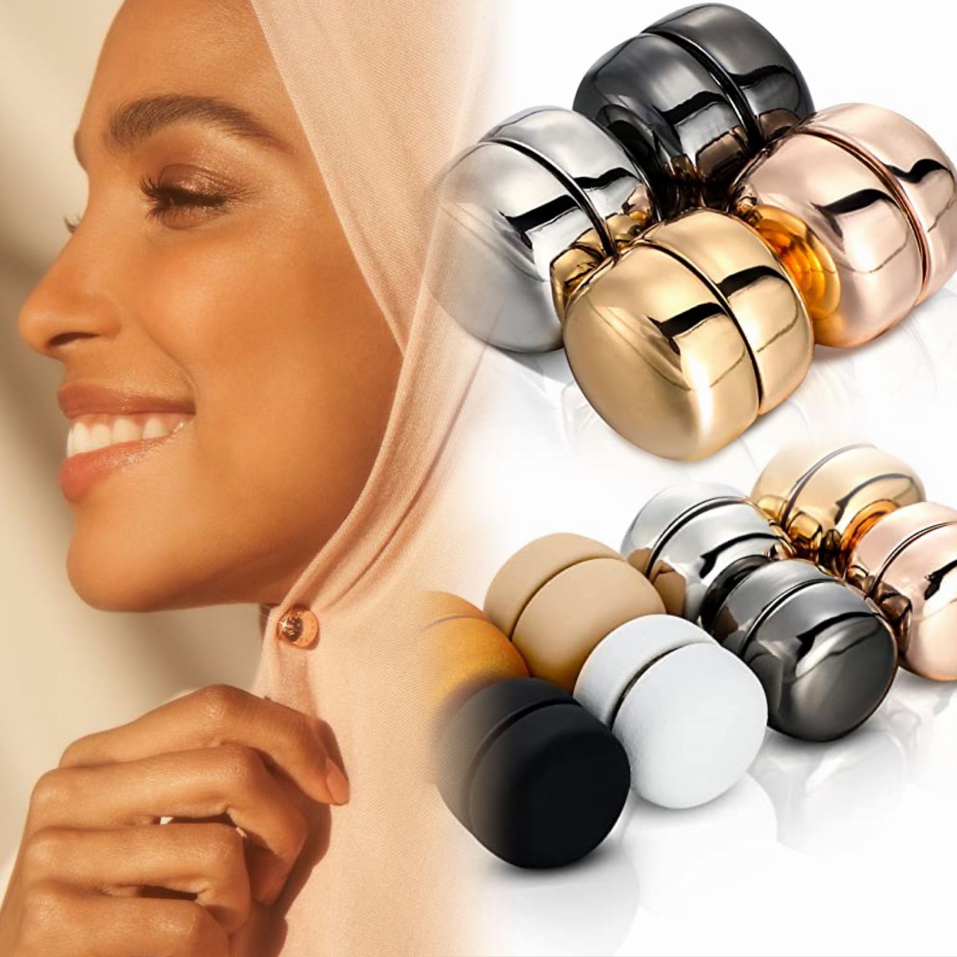 Picture of Cross-Border Scarf Clip Magnetic Buckle Brooch Scarf Clip Magnet Buckle Scarf Clip Magnetic Design Metal Buckle Square Scarf