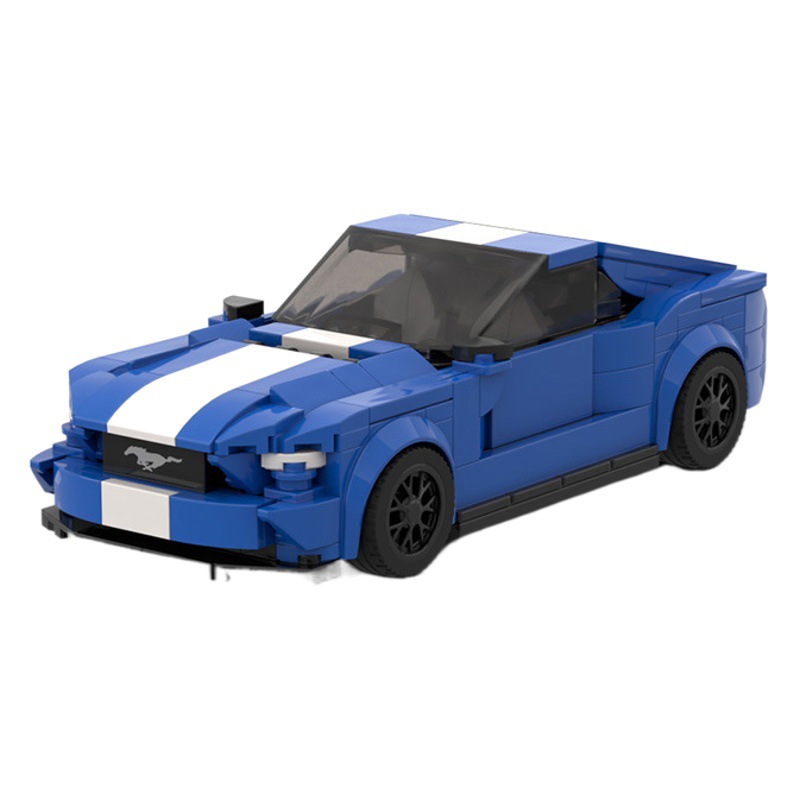Picture of MOC Block Compatible Lego Set Racing Classic speed 8 Ford Mustang Shelby GT500 Sports Car