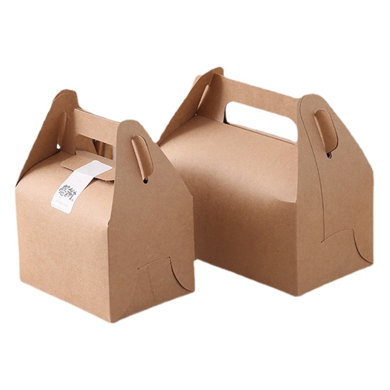 In stock portable Kraft paper box packaging tea packaging box mousse gift box nougat packaging carton formulation