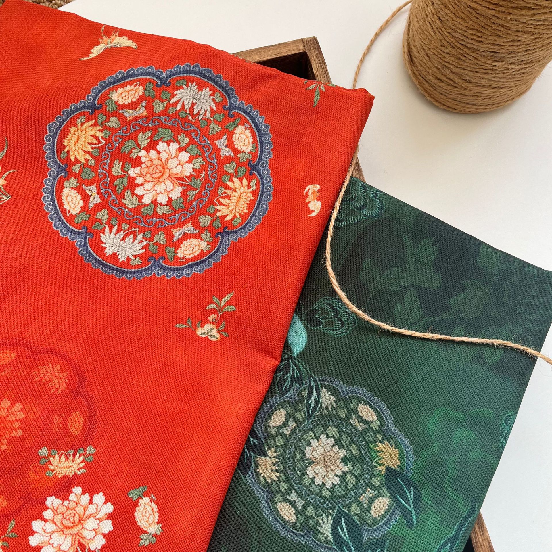 Retro Flower Wall Ready Supply of Cotton Twenty-Count Cotton and Linen Fabrics Digital Printing Children's Clothing Shirts Hanfu Fabrics