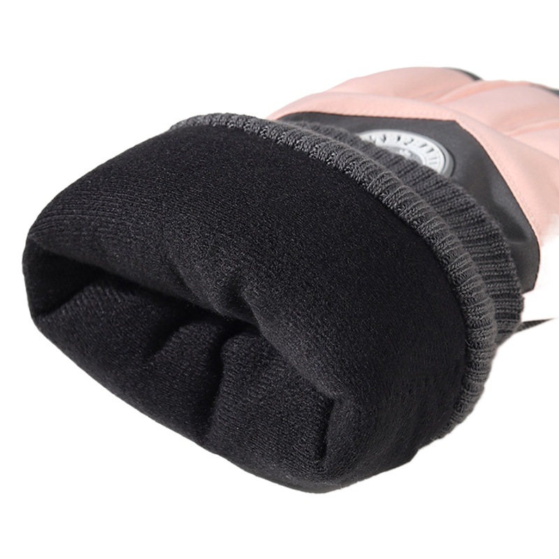 Ski gloves women's winter riding fleece-lined thickened warm touch screen cold-proof windproof waterproof men's cycling cotton gloves