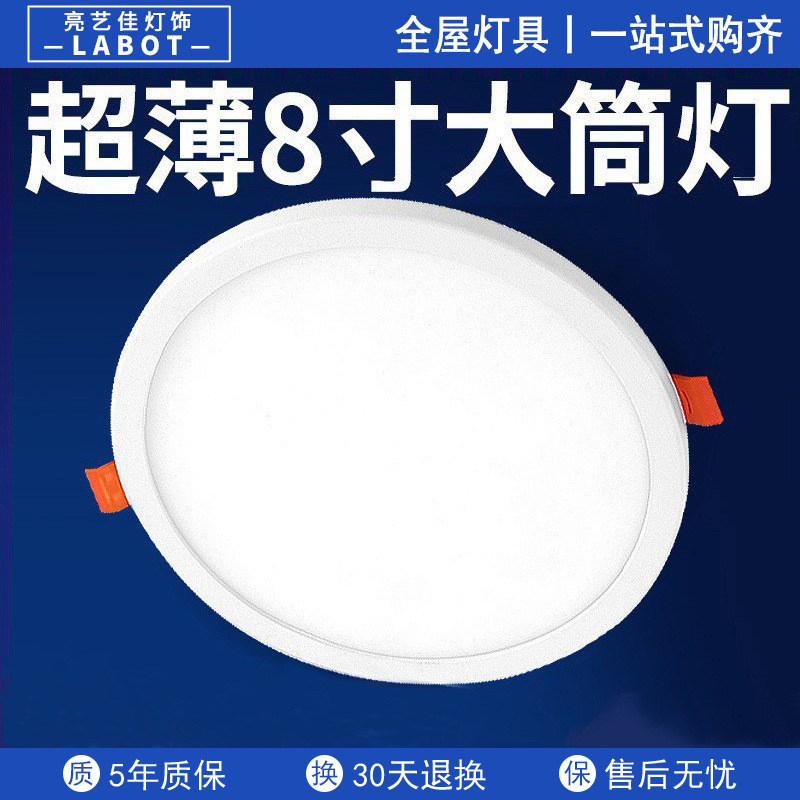 led Downlight 8-inch 24W ceiling lamp 12W 17 embedded 15 ultra-thin 18 hole 19 16 hole 20cm21cm