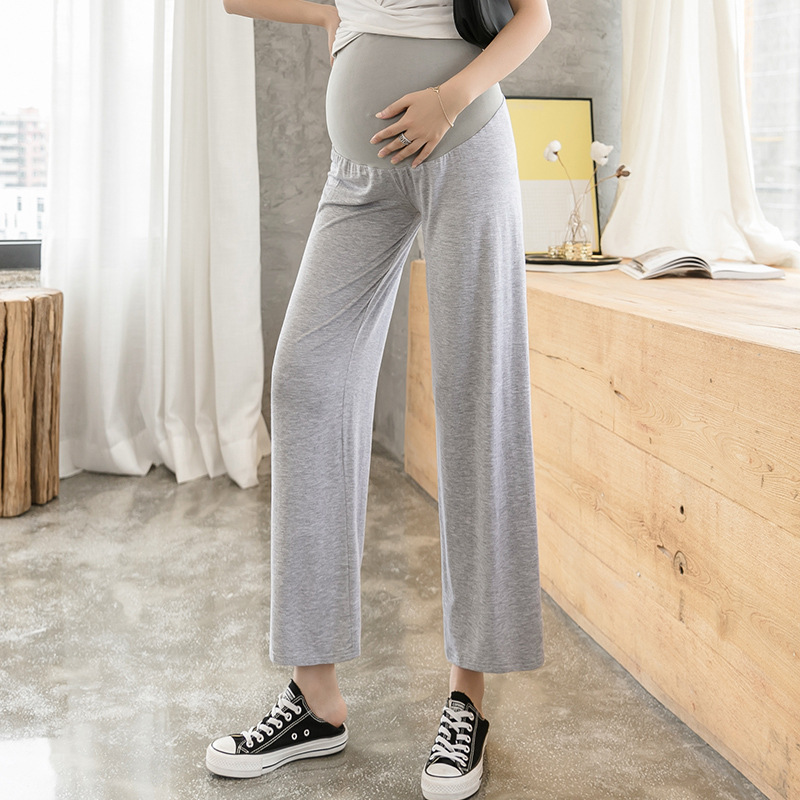 Picture of Maternity Pants, Fashionable Outerwear, Large Size Wide-Leg Belly-Supporting Leggings for Pregnancy, Summer Thin Style for Spring and Summer