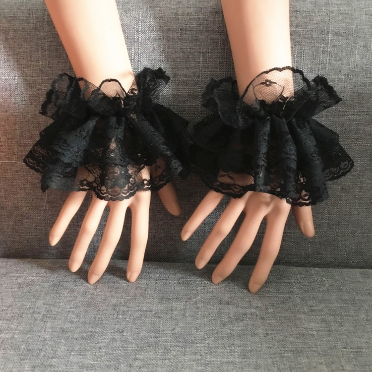 Picture of Lolita Accessories Short Lace Hand Sleeves Gloves Lace Sexy Nightclub Japanese Soft Girl Hand Sleeves Clothing Accessories