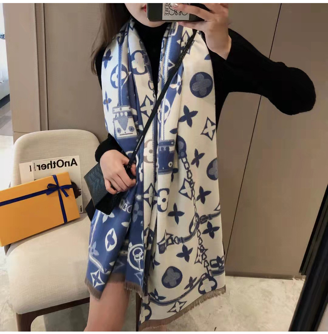 Picture of 2024 New Fashionable Big-Name Versatile Orange High-End Wool Cashmere Shawl Scarf for Women Winter Dual Use