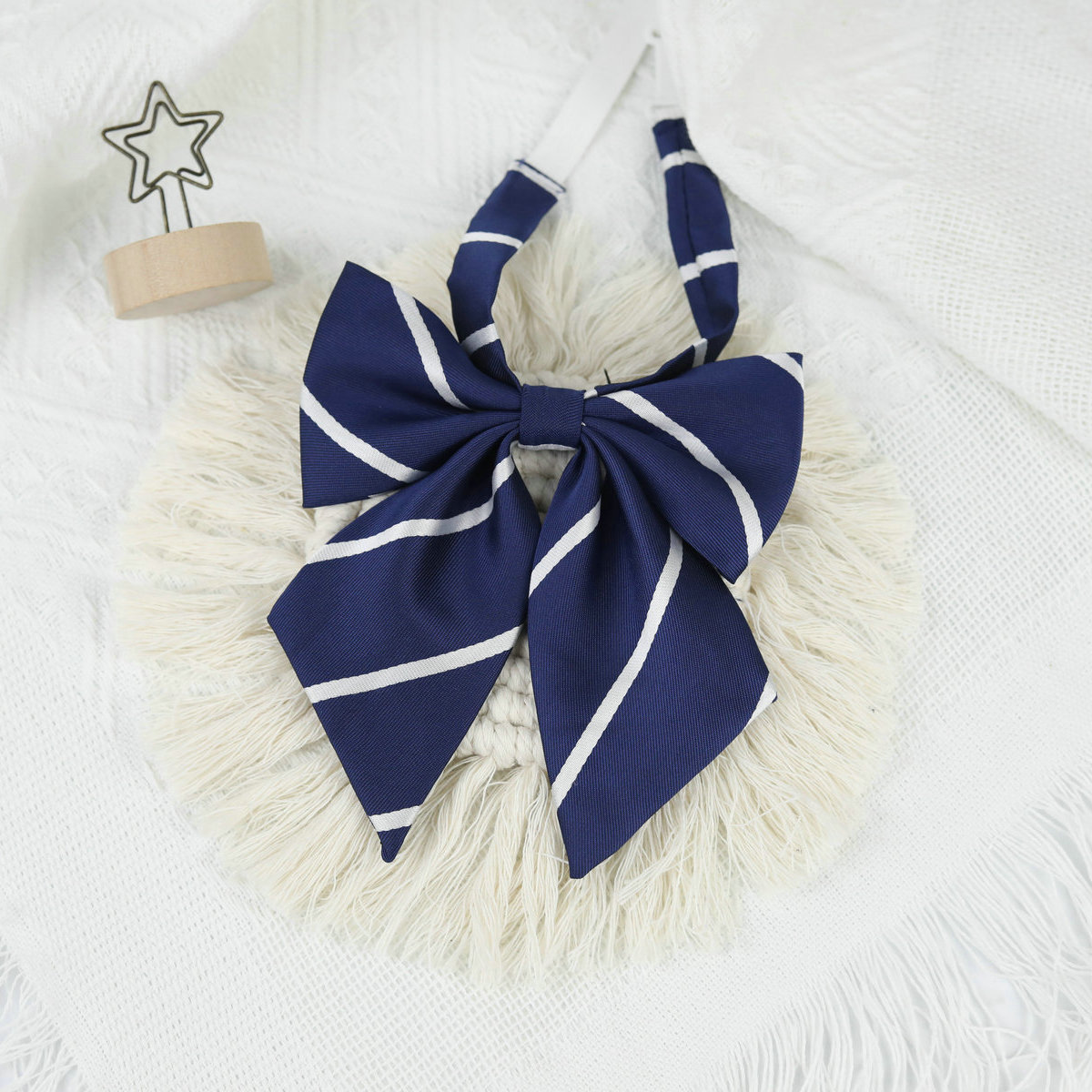 Picture of Jk Japanese Style Uniform Leather-band Free Tie Men's Bow Tie Women's All-match School Style Daily Striped Simple School Uniform