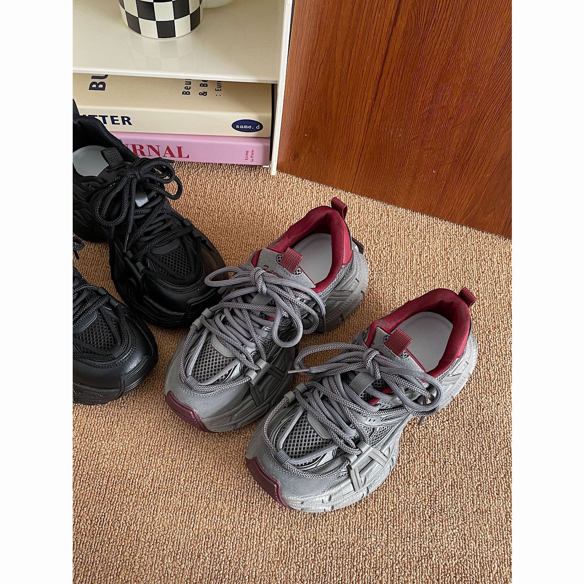 Jin Mi 2024 Autumn New High-end Thick-soled Torre Shoes Women's Lightweight Height-increasing All-match Fashionable Casual sneaker Women