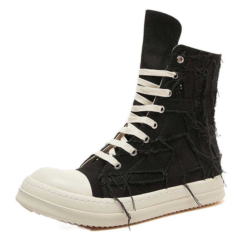 Guangzhou Europe and the United States New Spring and Summer Sail Rags High-top Wear-resistant Breathable Couple's Casual Daily Round Toe Men's Sneakers