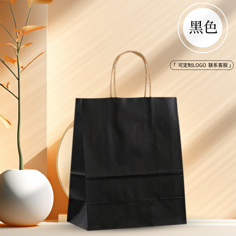Picture of Spot Kraft Paper Bag Handbag Catering Takeaway Milk Tea Coffee Packaging Bag Clothing Holiday Gift Paper Bag Customization