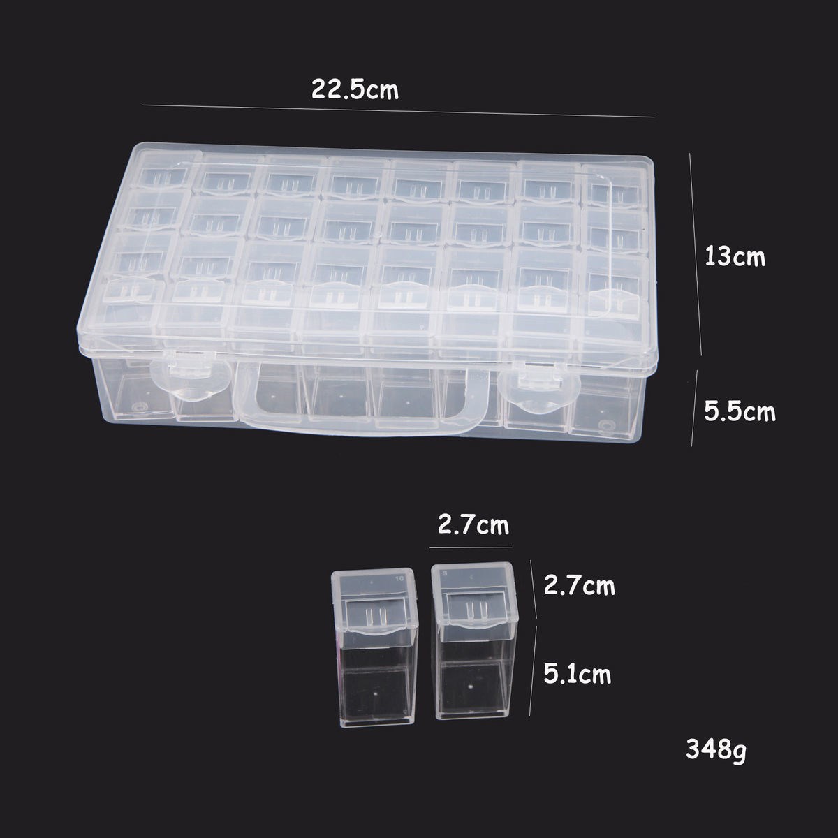 Picture of Factory direct 32 grid 64 grid storage box transparent plastic beads storage box parts nail Nail Box acrylic
