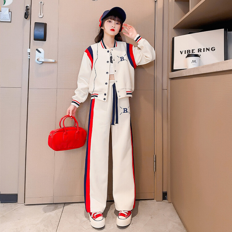 Picture of Girls' suit Autumn 2025 New Western Style Children's Korean Leisure Spring and Autumn Cardigan Sports Two-piece Set