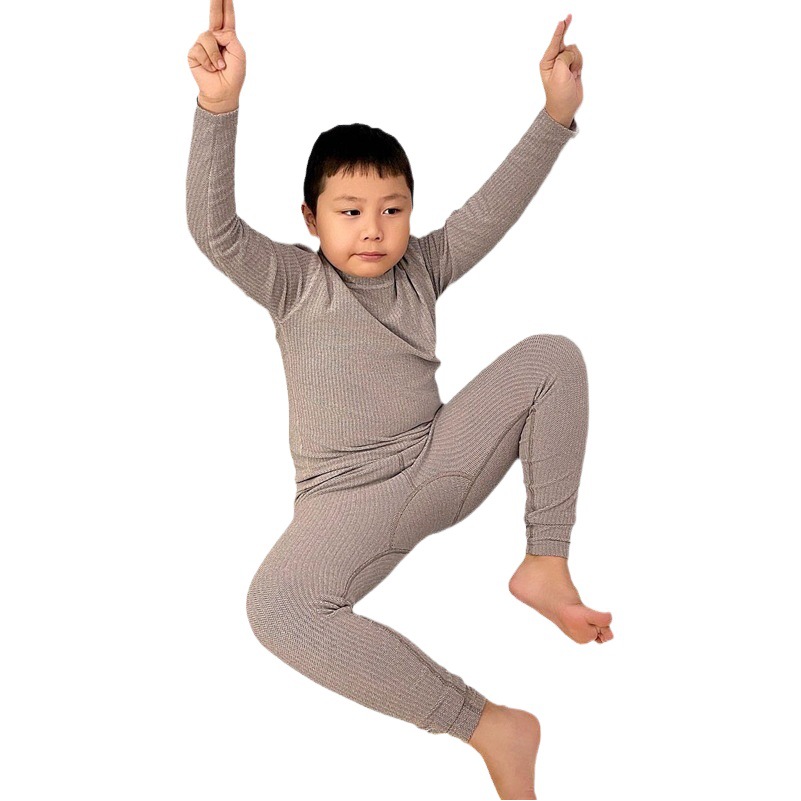 Men's fat children's underwear suit pajamas children's extra large autumn clothes long pants middle and big children boys' cotton high elastic children's clothing