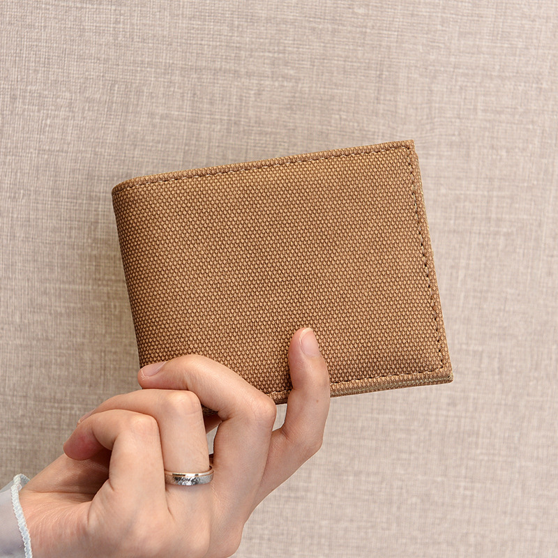Cross-border men's wallet short European and American color matching horizontal wallet multi-functional multi-card solid color wear-resistant coin purse
