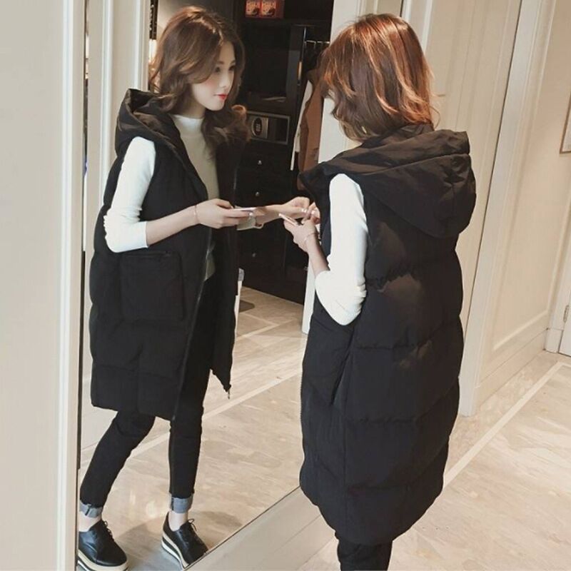Picture of Autumn and winter New plus size women's mid-length down cotton vest thickened vest vest loose coat one-piece delivery