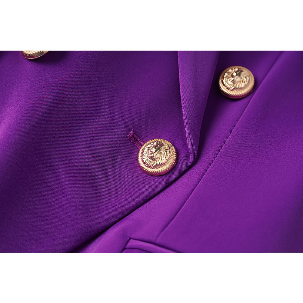 Picture of dark purple Suit Jacket Fashion Commuter suit B Buckle Skirt OL Skirt Long Sleeve Suit Double-breasted New Style