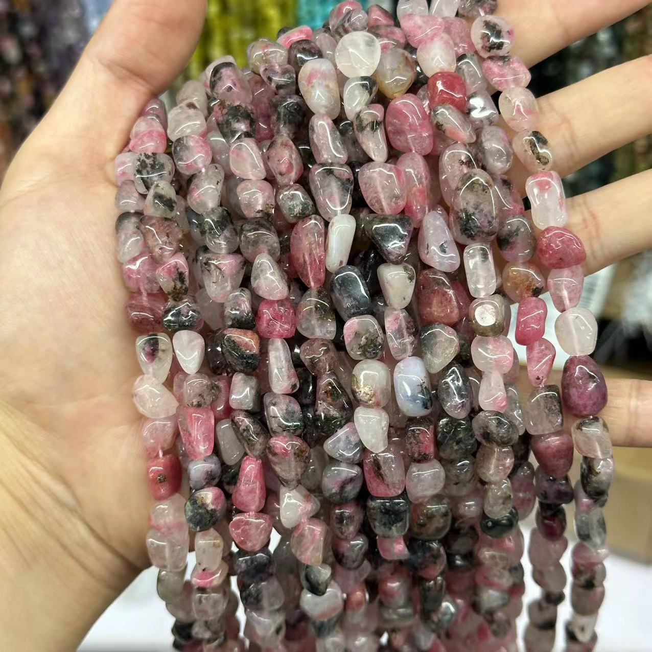 Picture of 8*10mm natural raw stone with loose beads semi-finished beads manufacturers spot wholesale jewelry accessories cross-border foreign trade