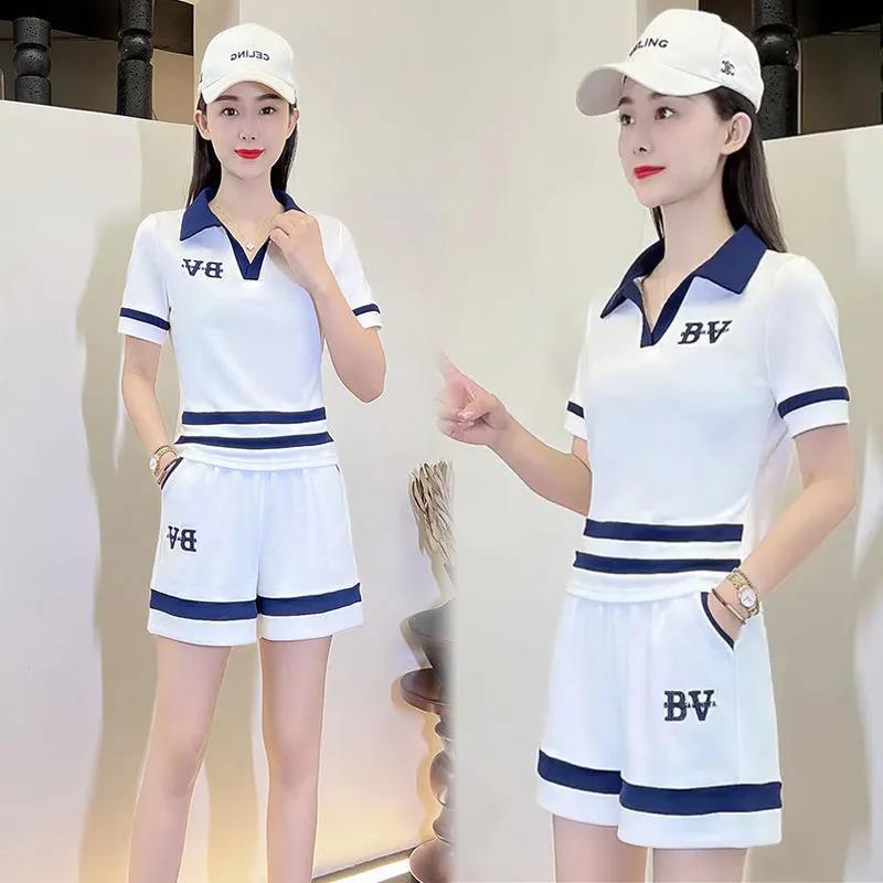 Casual Fashion Shorts Set Women's 2023 Summer New Korean-style Loose Short-sleeved T-shirt Sportswear Two-piece Set