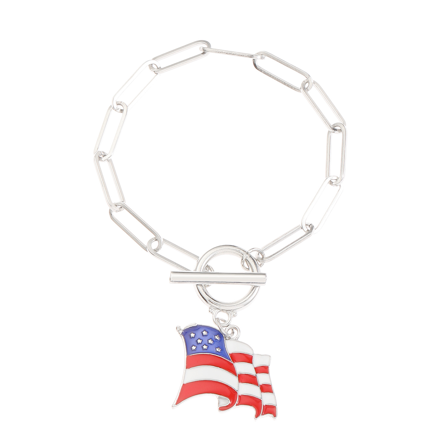 Picture of American Independence Day Bracelet suit Soft Pottery Beaded Letter Bow Love Personalized Fashion Multi-layer Bracelet for Women