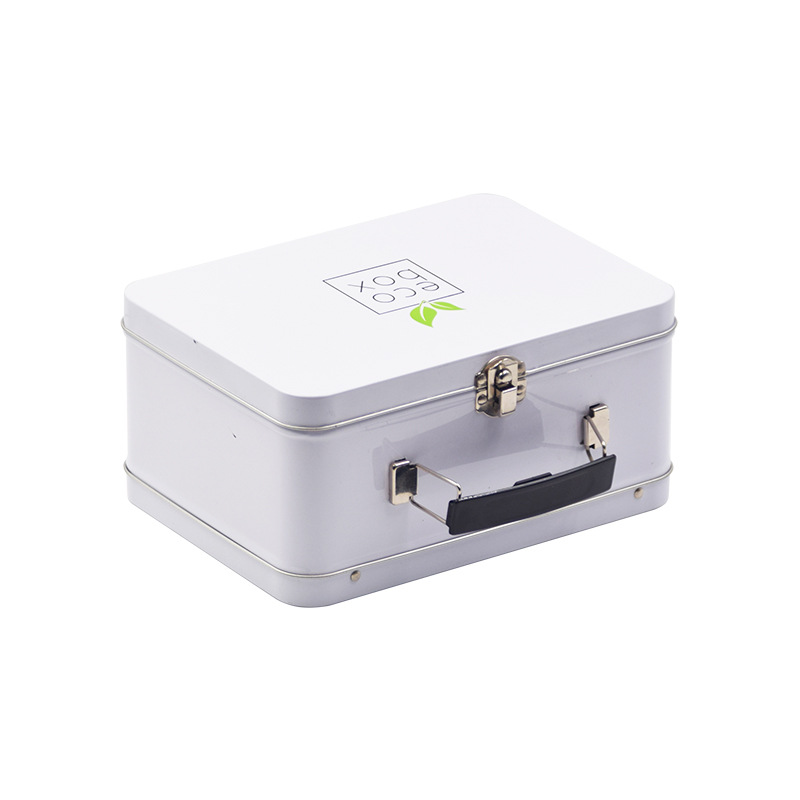 Picture of Tinplate Lunch Box Suitcase Metal Latch Jar New Year's Gift Hand-Held Gift Storage Cosmetics Gift Box