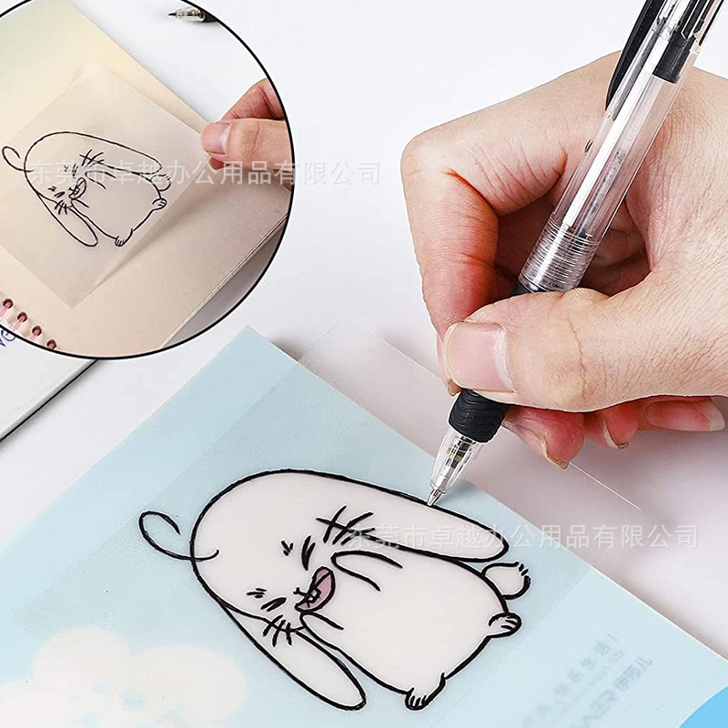 Picture of PET fluorescent notes for students to use key marks to write strong sticky plastic waterproof wrong topic transparent post-it notes