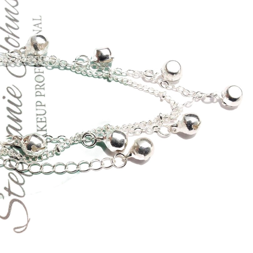 Cross-border jewelry small Bell rhinestone anklet Japanese and Korean simple double-layer beach anklet