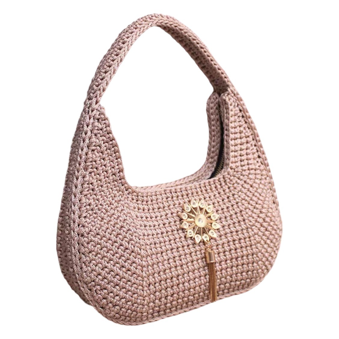 Joker fashion beauty bag material bag shoulder casual armpit bag wrist bag is not finished [provide tutorial
