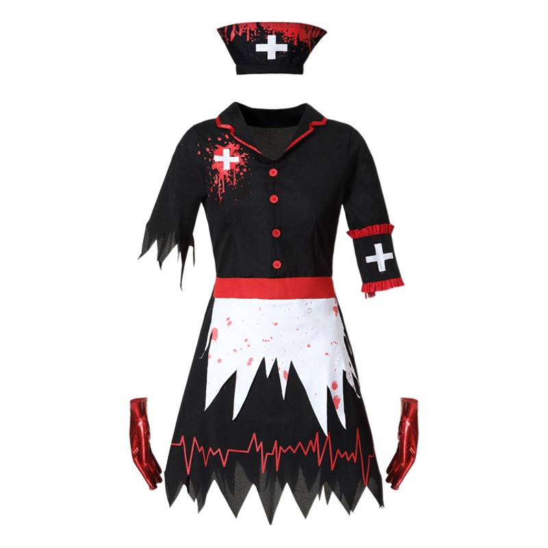 Cross-border Halloween costume nurse uniform resident evil theme Costume Fancy Dress Ball party costume zombie cos