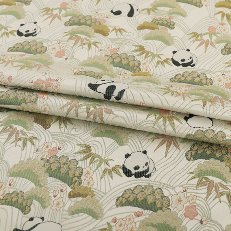 Picture of "FS002 Panda Gentleman" National Style, Old Song Brocade Fabric, Hanfu Vest Fabric, Jacquard Brocade Clothing Fabric