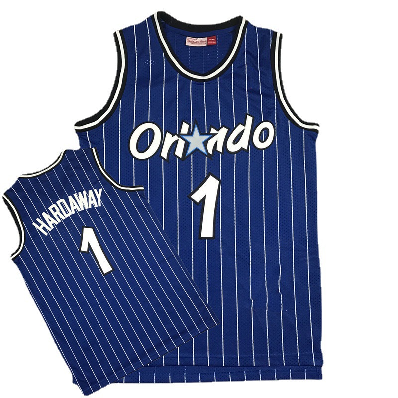Magic Team 1 McGrady Hardaway 32 O'Neill Dense Embroidered Mesh Basketball Jersey Jersey Jersey Striped Stars Vest