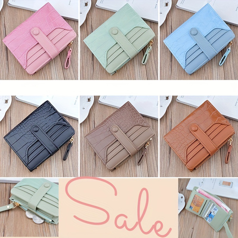 Cross-border New Money Women's Short Wallet Fashion Crocodile Pattern Zipper Buckle Wallet Coin Purse Card Bag Foreign Trade