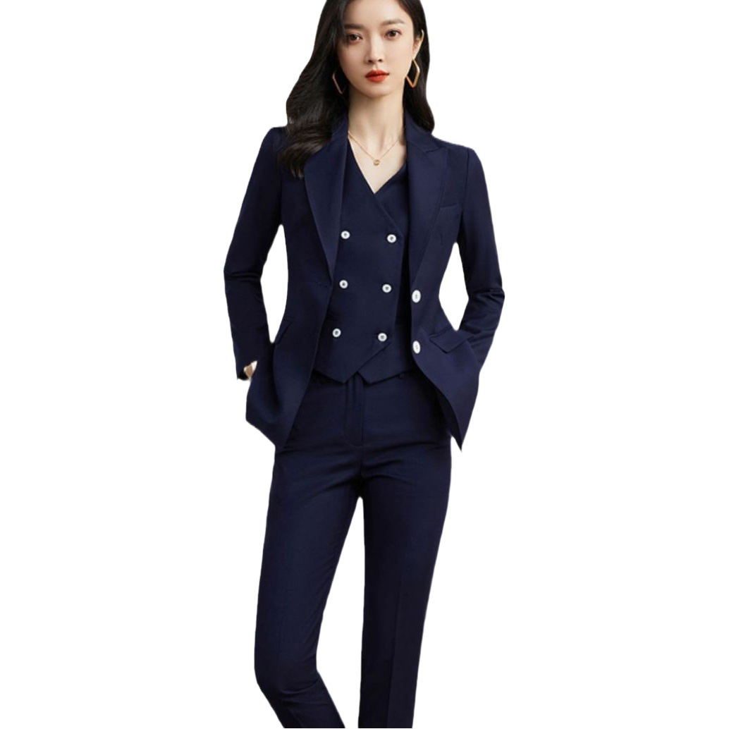 Picture of [Export to Japan] Spring Suit for Women, Wool Professional Suit with Vest and Pants, Elegant Professional Attire