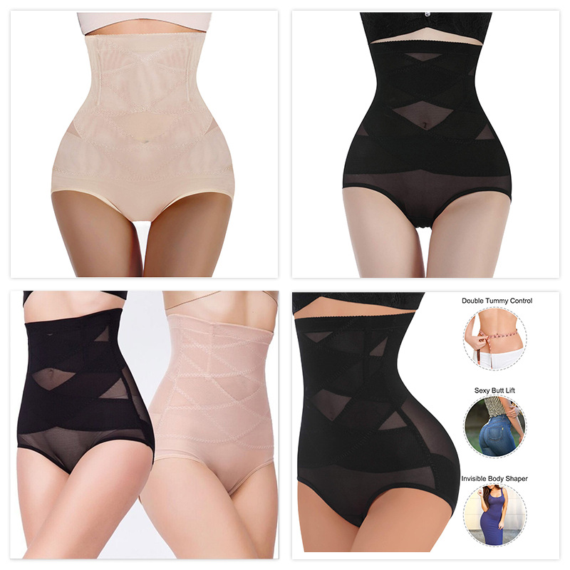 Picture of European and American Women's Mesh Pants High Waist Cross Waist Pants Postpartum Body-lifting Pants Women's Body-shaping Pants