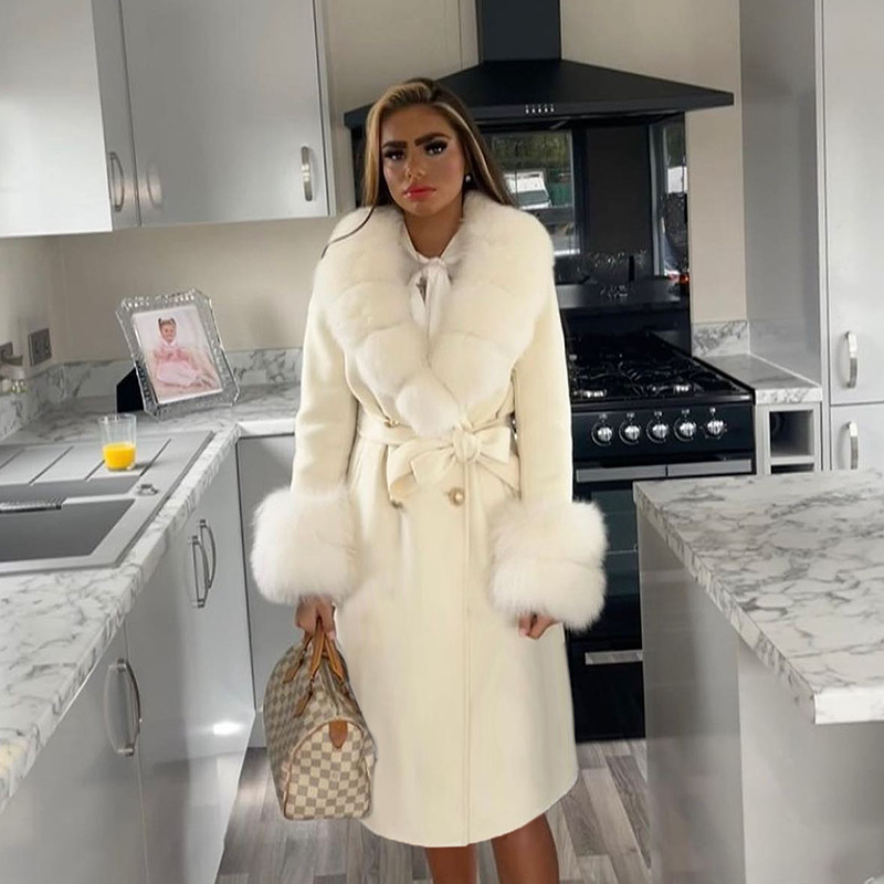 Picture of Cashmere Wool Coat Coat Autumn and Winter Coat Women's High-end Double-sided Wool Coat Women's Fox Wool Collar