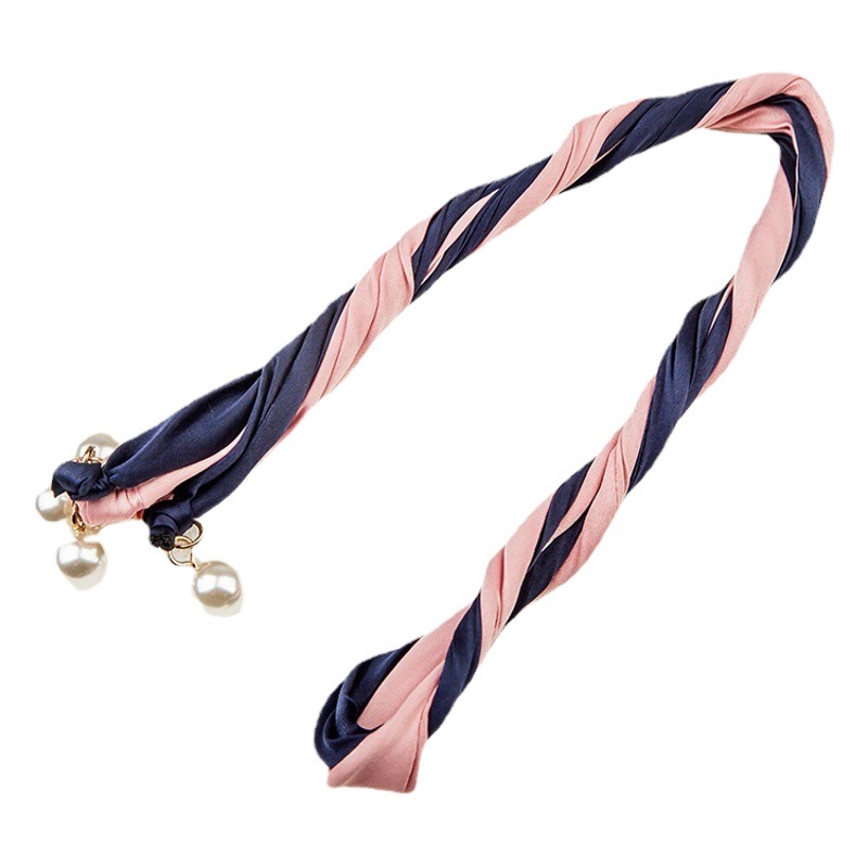 Jinyan Korean style fabric Pearl winding twist hair band hair accessories new iron wire hair curler hair accessories manufacturer