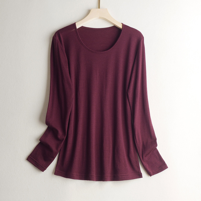 Picture of Ultra-Fine Pure Wool Bottoming Top Spring & Fall New Pure Color Simple Warm Wool Inner Layer Comfortable Bottoming Autumn Coat for Women