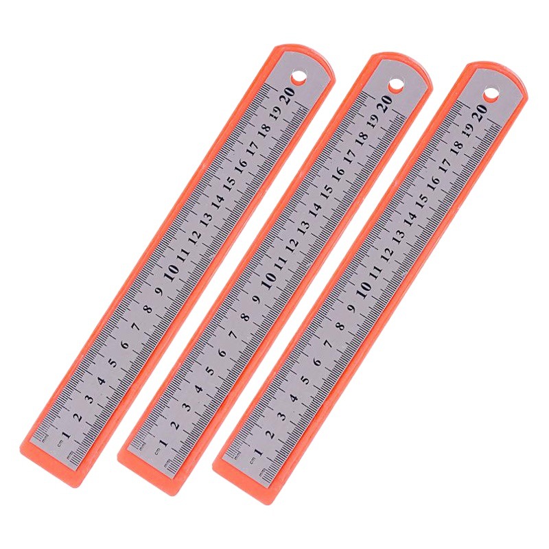 Office supplies stainless steel ruler 20cm30cm ruler thickness 0.5mm factory wholesale metal measuring ruler