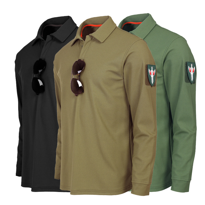 Autumn and Winter Camouflage T-Shirt Men's Loose Large Size Tactical Long-Sleeved Elastic Sweat-Absorbent Military Fan Training T-Shirt Military Uniform T-Shirt