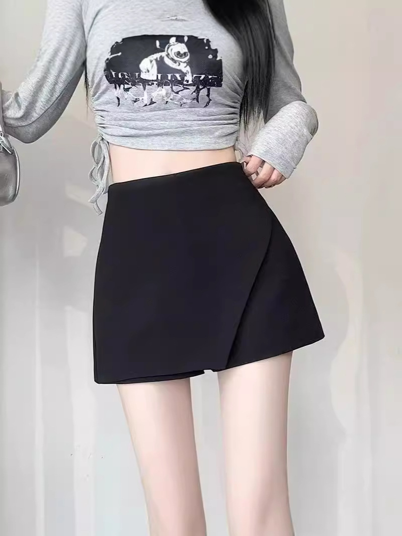 A word irregular casual shorts children's summer 2024 new fashion temperament bag hip slim hot girl pants skirt