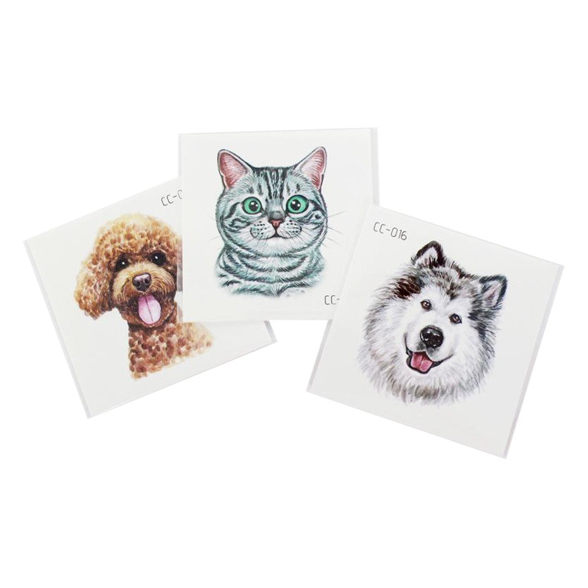 Cross-border supply of new cute pet cartoon tattoo stickers cute kitten puppy animal tattoo stickers rabbit stickers