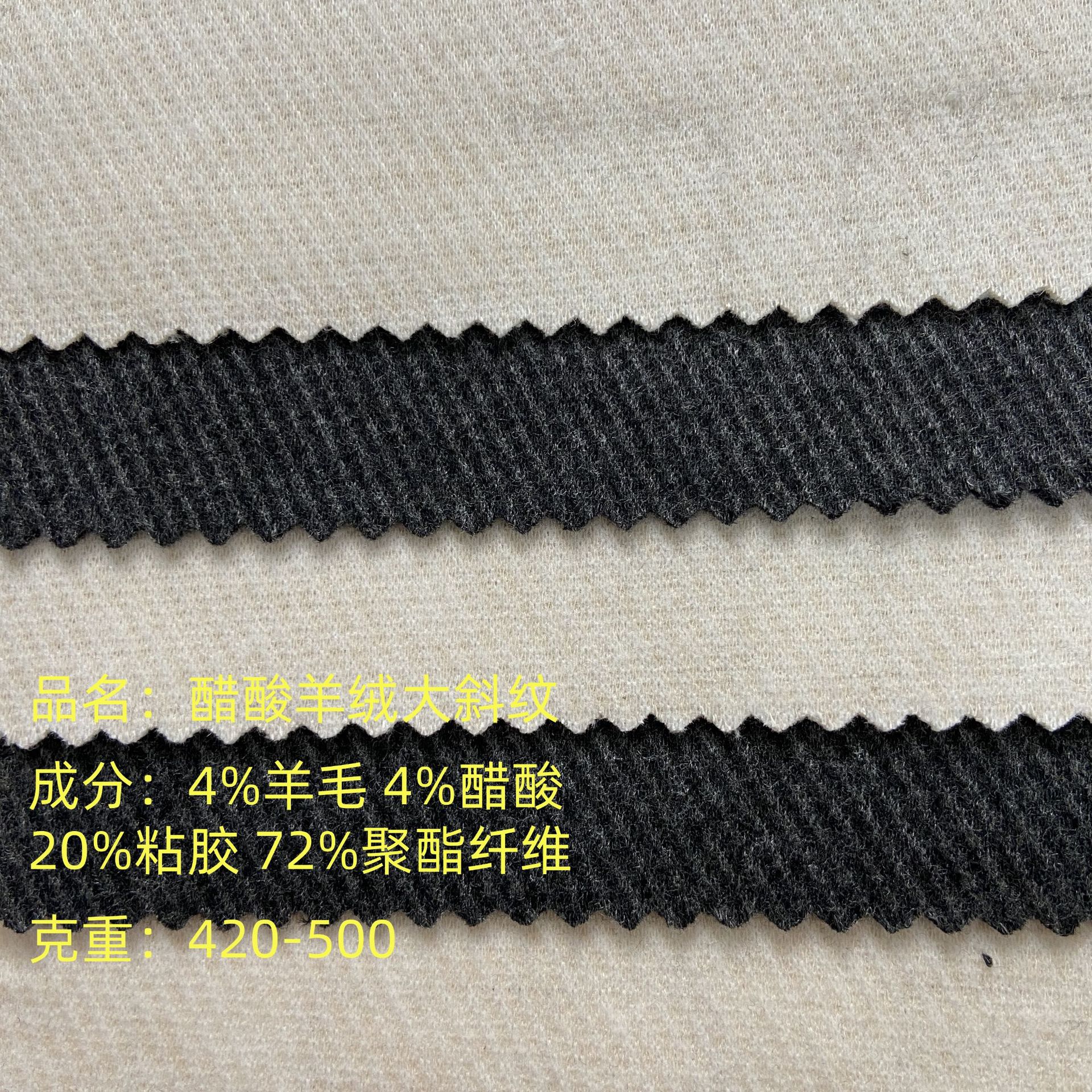 2025 New Acetate Wool Large Twill Blend Knitted Fabric, Autumn/Winter 400g Wide-Leg Pants Set Fabric