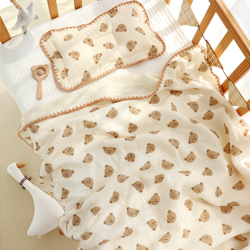 Picture of Newborn Cartoon Bag Single and Double Gauze Bath Towel Baby Four-Layer Cotton Yarn Bag Baby Blanket Children's Bag Towel