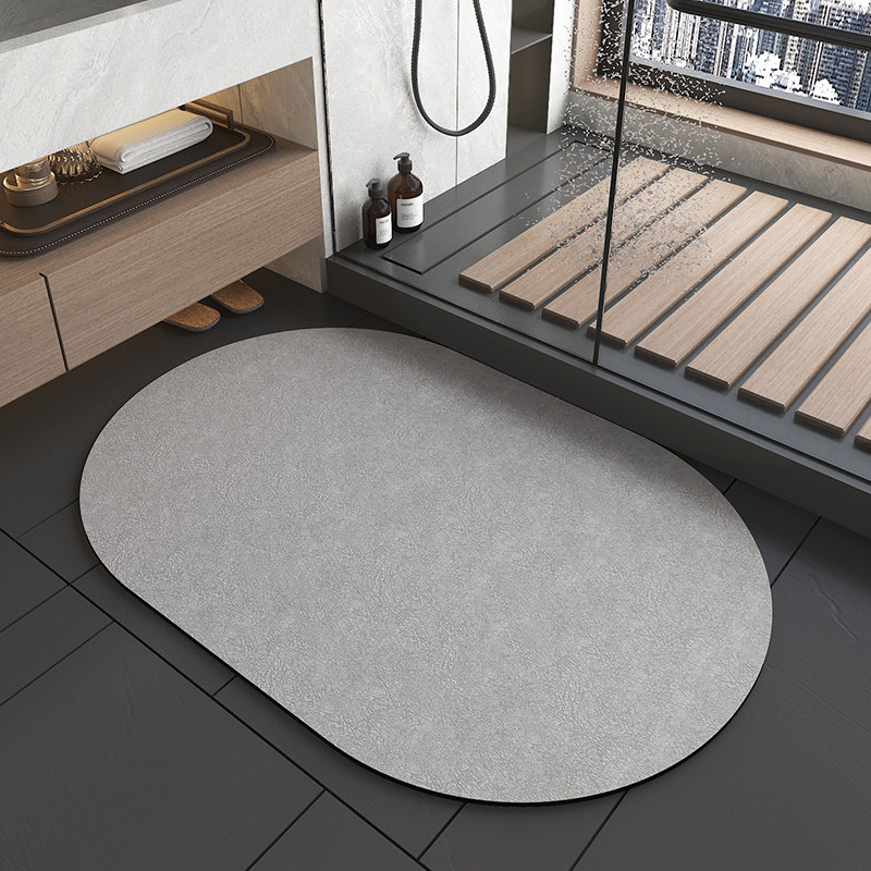 Picture of Diatomite Cushion Bathroom Mat Toilet Quick-drying Household Water-absorbing Mat Toilet Non-slip Foot Mat Carpet Door Mat