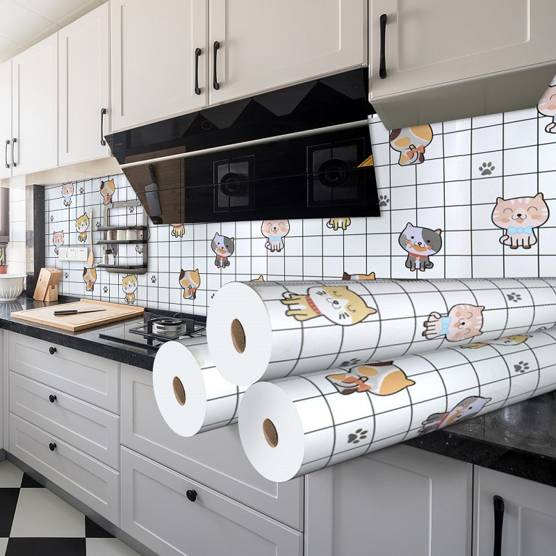 Picture of Wholesale kitchen oil-proof stickers self-adhesive wall stickers bathroom renovation milk tea shop waterproof high temperature resistant stove wallpaper porcelain