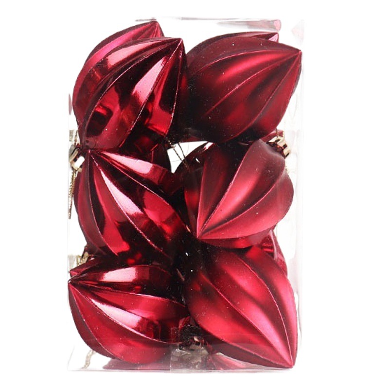 New Plastic Carambola Christmas Tree Decoration Pendant Special-Shaped Electroplating Colorfulful Christmas Ball Christmas Party Decoration Day