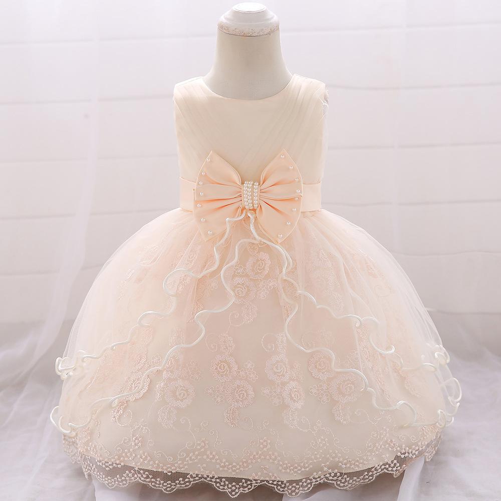 Picture of Cross-Border Children's Princess Dress 2024 Infant Baby Bow Washable Dress Little Girl Birthday Dress