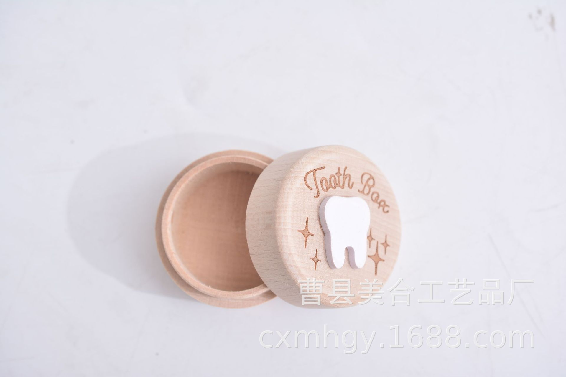 Picture of Cross-Border Wooden Children's Deciduous Tooth Box, Fetal Hair Storage, Tooth Box, Commemorative Collection Box, Tooth Storage Box
