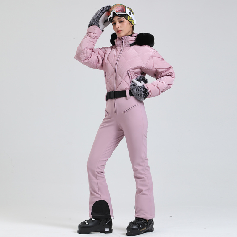 New Style Ski Suit Women's Windproof Waterproof Down Warm Outdoor Sports Double Board Foreign Trade Ski Suit Women's Suit