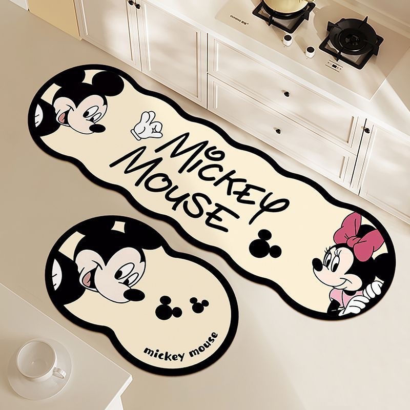 Picture of Cartoon diatom mud water absorption and oil absorption kitchen mat special-shaped two-piece bathroom non-slip mat toilet quick-drying door mat