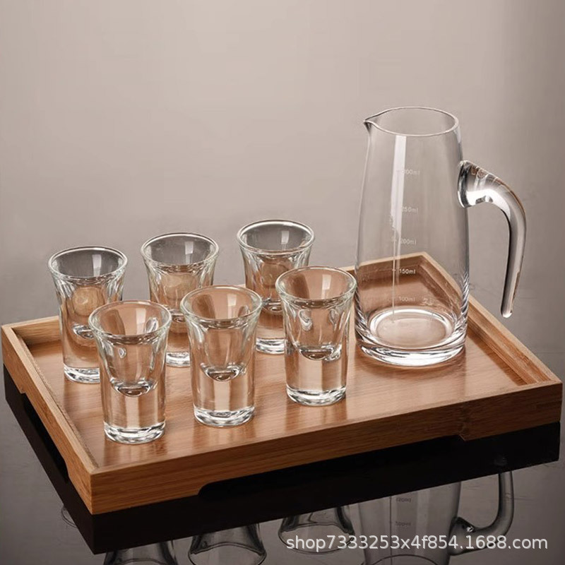 Picture of Bar Thick Bottom Bullet Cup Hotel Liquor Cup Spirits Cup Household Small Wine Cup Glass Small Wine Cup Wine Dispenser suit